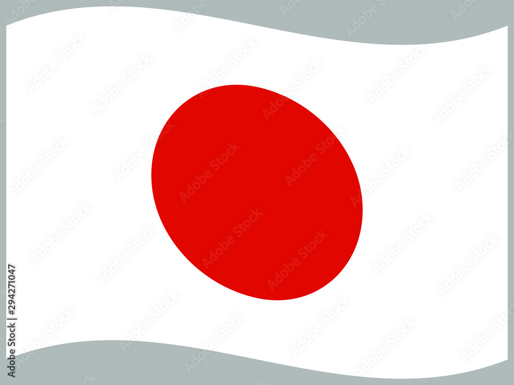 Japan Waving national flag, isolated on background. original colors and proportion. Vector illustration symbol and element, for travel and business from countries set Japan Waving national flag, isolated on background. original colors and proportion. Vector illustration symbol and element, for travel and business from countries set