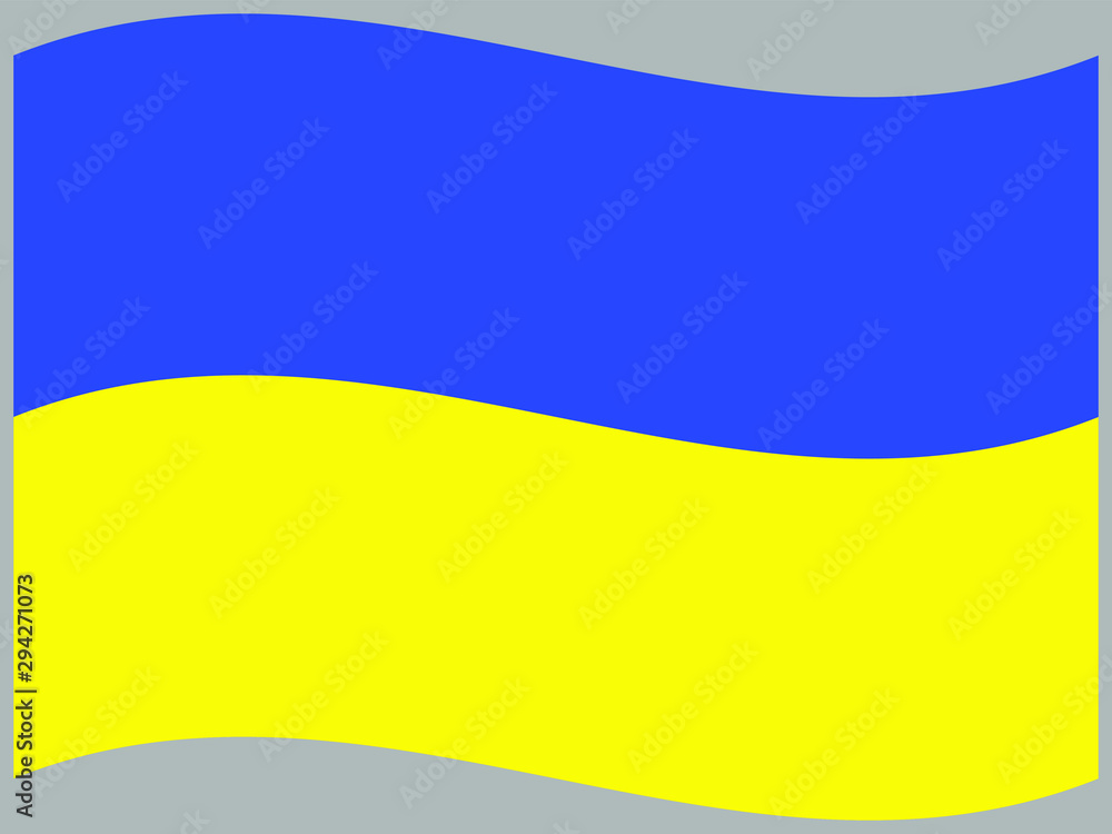 Obraz premium Ukraine Waving national flag, isolated on background. original colors and proportion. Vector illustration symbol and element, for travel and business from countries set