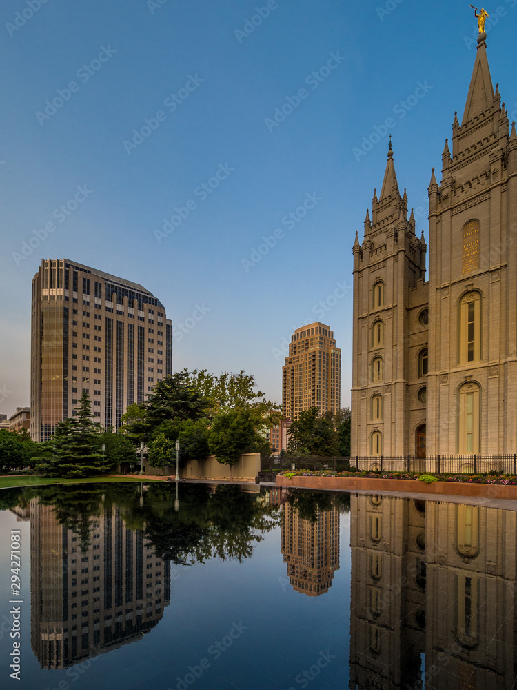 Early morning in Salt Lake City Downtown