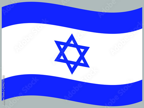 Israel Waving national flag, isolated on background. original colors and proportion. Vector illustration symbol and element, for travel and business from countries set