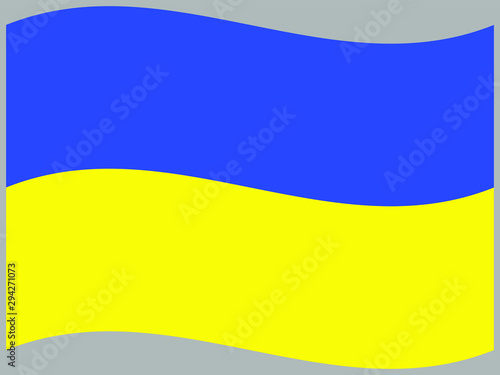 Ukraine Waving national flag, isolated on background. original colors and proportion. Vector illustration symbol and element, for travel and business from countries set