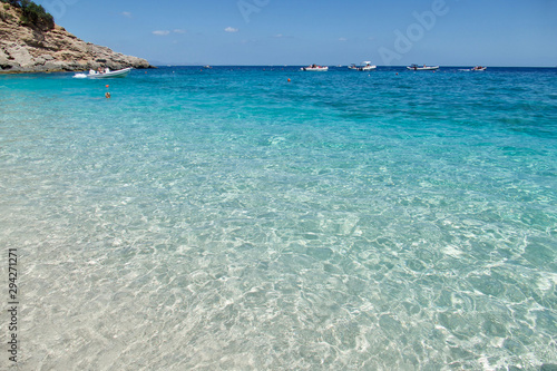 Beach in Cala Gonone in The Orosei Gulf, Sardinia, Italy.