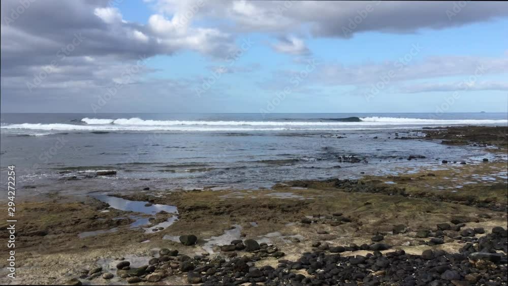 4K video of Ocean waves breaking in the natural beach of Canary Islands. An area of outstanding scenic beauty 4K video of Ocean waves breaking in the natural beach of Canary Islands. An area of outstanding scenic beauty