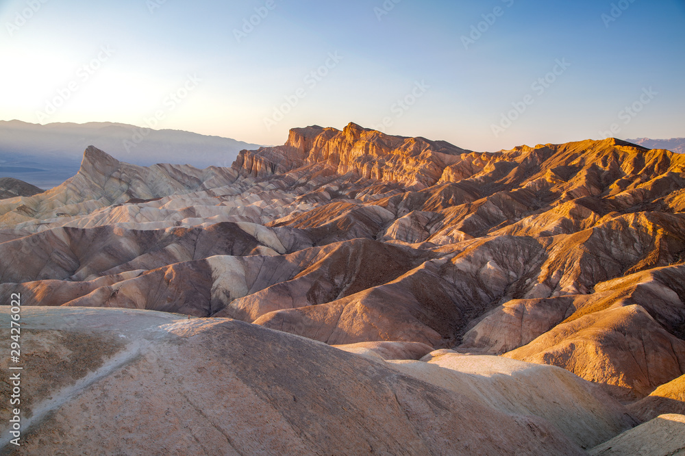 The Red Cathedral at sunset from Zabriske Point, Death Valley National Park, California