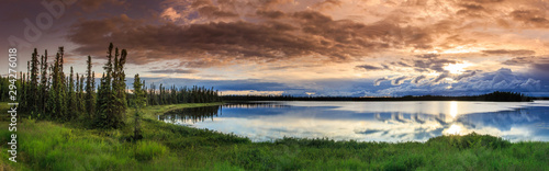 Alaskan summer - serene view of Wonder Lake, Denali National Park