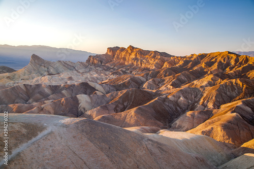 The Red Cathedral at sunset from Zabriske Point  Death Valley National Park  California