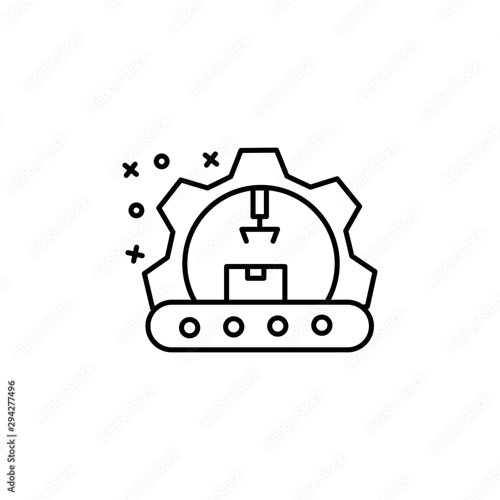 Packing gear box icon. Element of manufacturing Packing gear box icon. Element of manufacturing