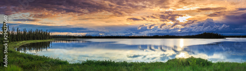 Alaskan summer - serene view of Wonder Lake, Denali National Park
