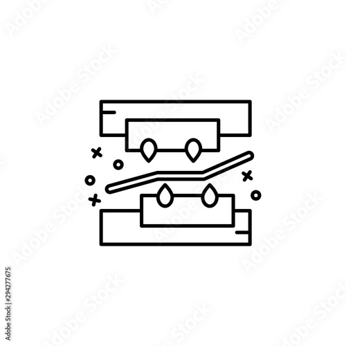 Metal jig factory icon. Element of manufacturing