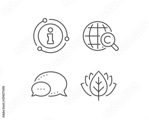 International Ð¡opyright line icon. Chat bubble, info sign elements. Copywriting sign. World symbol. Linear international Ð¡opyright outline icon. Information bubble. Vector