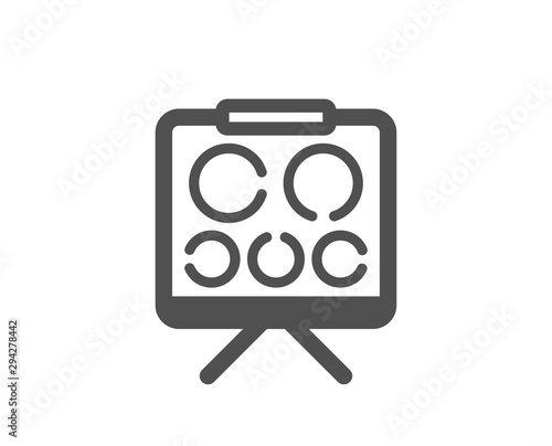 Oculist eye clinic sign. Vision board icon. Optometry symbol. Classic flat style. Simple vision board icon. Vector