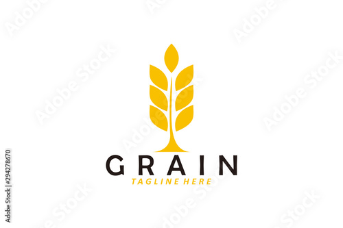wheat grain logo icon vector isolated