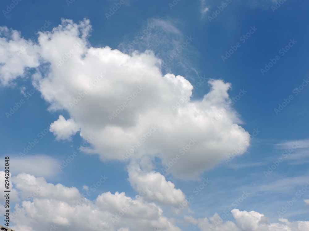 Fototapeta premium Blue sky background with clouds