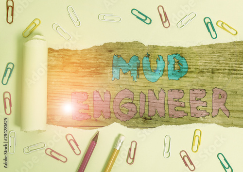 Canvas Print Word writing text Mud Engineer