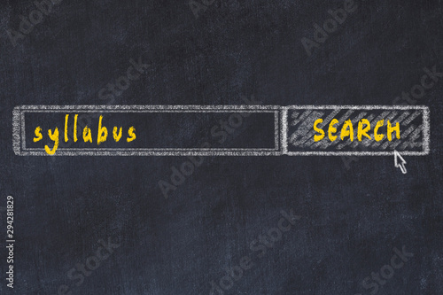 Photography Chalkboard drawing of search browser window and inscription syllabus