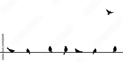 Flying bird branch silhouette illustration