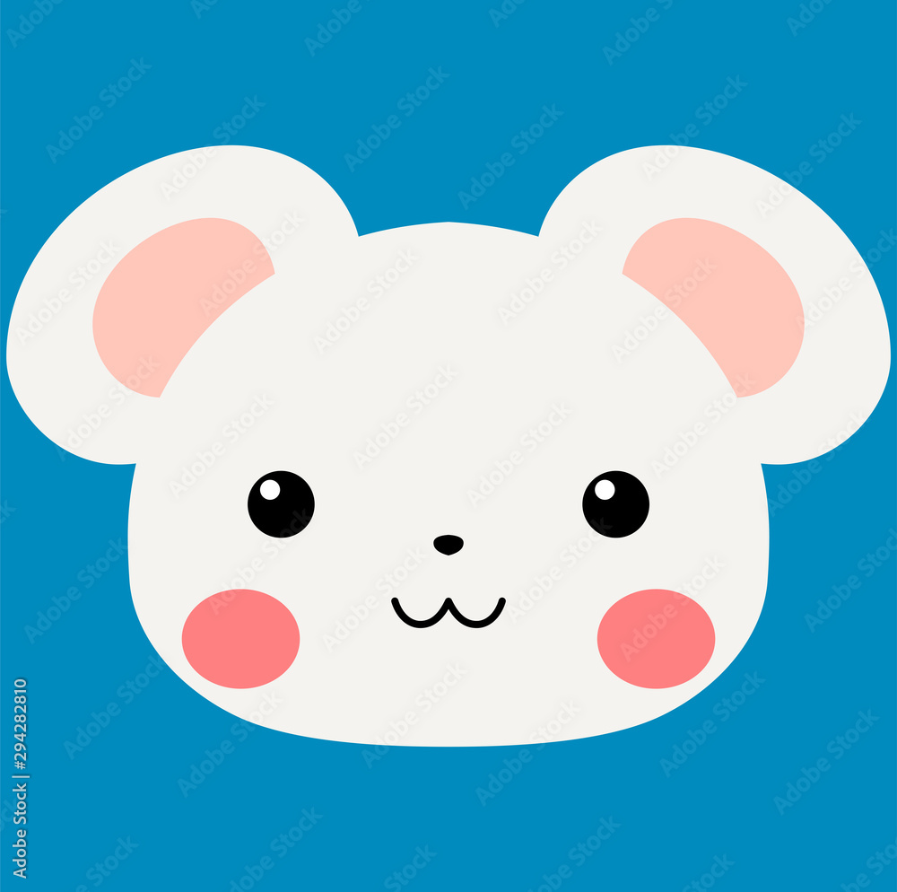White Cute mouse face White Cute mouse face