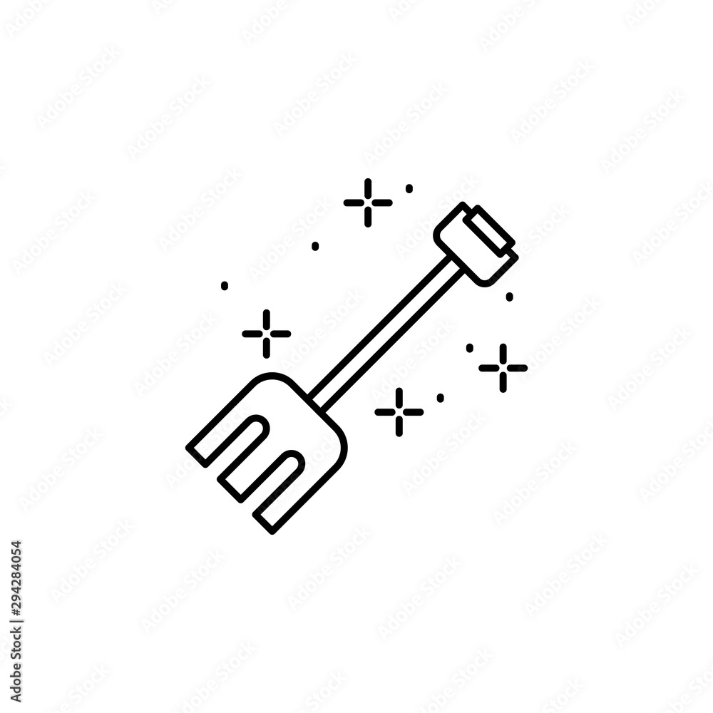 Rake tool icon. Element of horseback riding Rake tool icon. Element of horseback riding