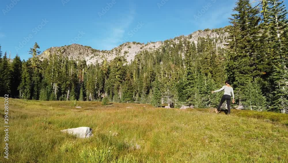 Yoga in nature. Forest of Mount Shasta Yoga in nature. Forest of Mount Shasta