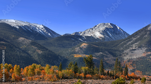 Scenic autumn landscape in Colorado rocky mountains