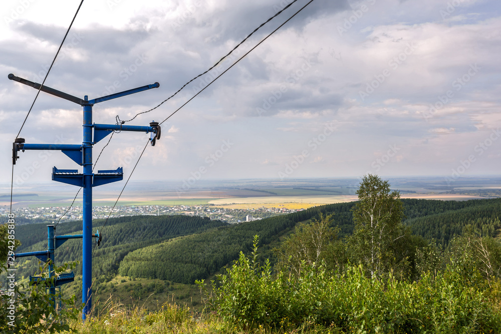 old abandoned ski lift in the mountains old abandoned ski lift in the mountains