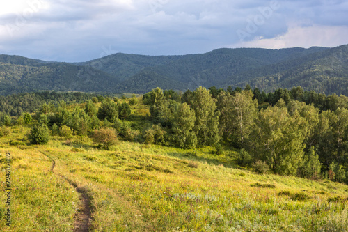 landscape with mountains and clouds