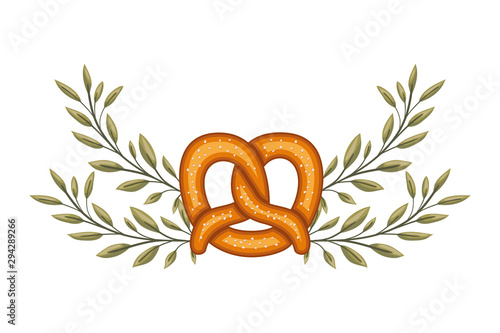 delicious pretzel with wreath crown bakery food icon