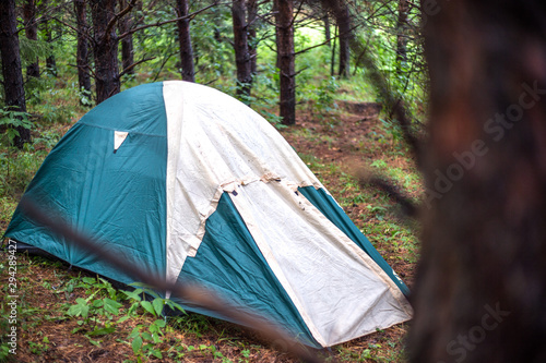 tent in the forest