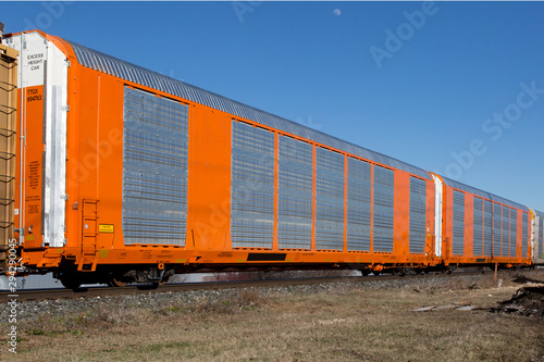 unidentified railroad automobile carrier car train