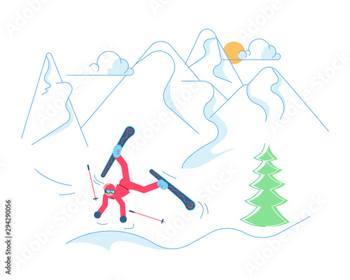 Skier on winter Mountain Landscape