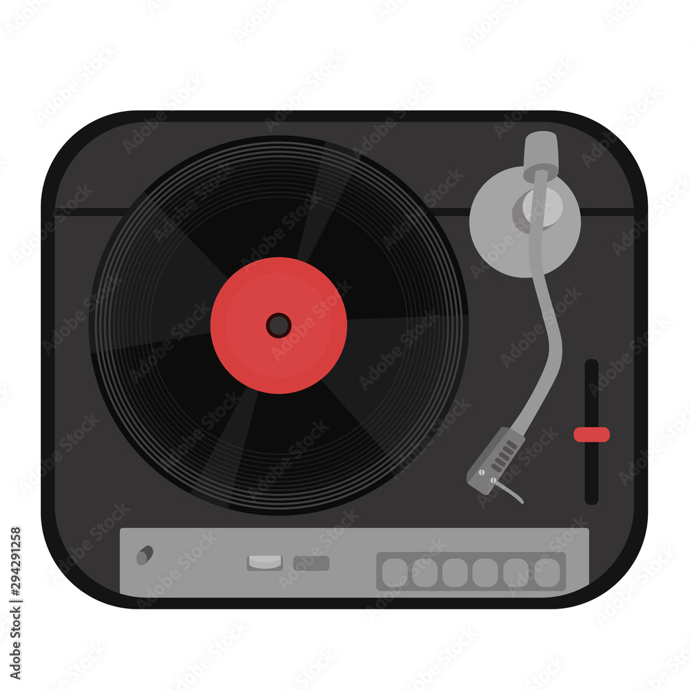 Turntable isolated on white background. Vector graphics. Turntable isolated on white background. Vector graphics.