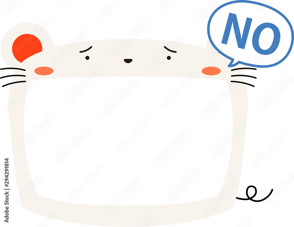 Cute white mouse whiteboard