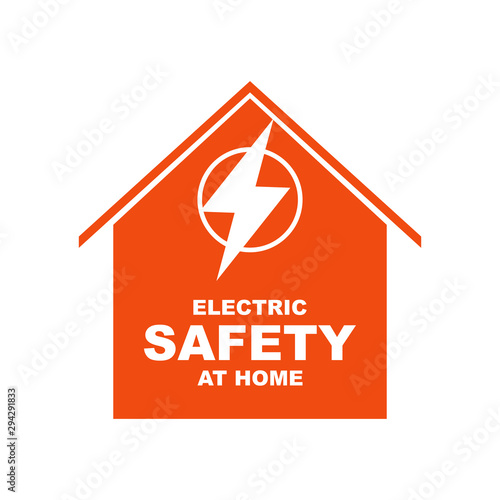 Electric Safety at home illustration. Flat style. Isolated on white background. 