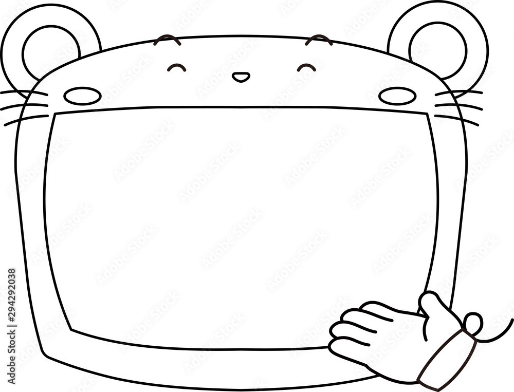 Cute mouse whiteboard outline Cute mouse whiteboard outline