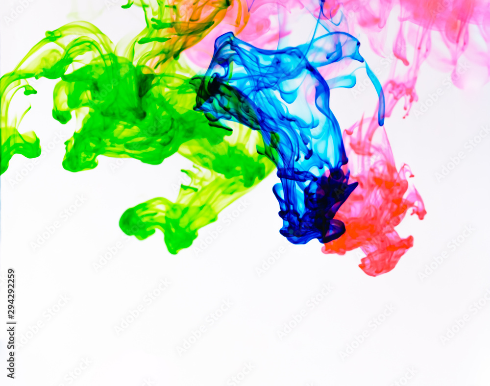 Obraz premium Food color drop and dissolve in water for abstract and background.