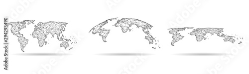 Global network connection. World map point and line composition concept of global business. Vector Illustration