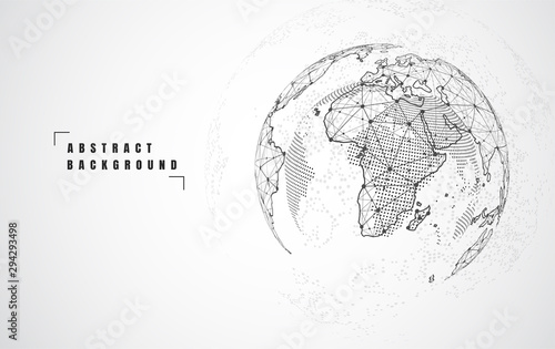 Global network connection. World map point and line composition concept of global business. Vector Illustration