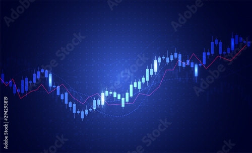 Business candle stick graph chart of stock market investment trading on white background design. Bullish point  Trend of graph. Vector illustration