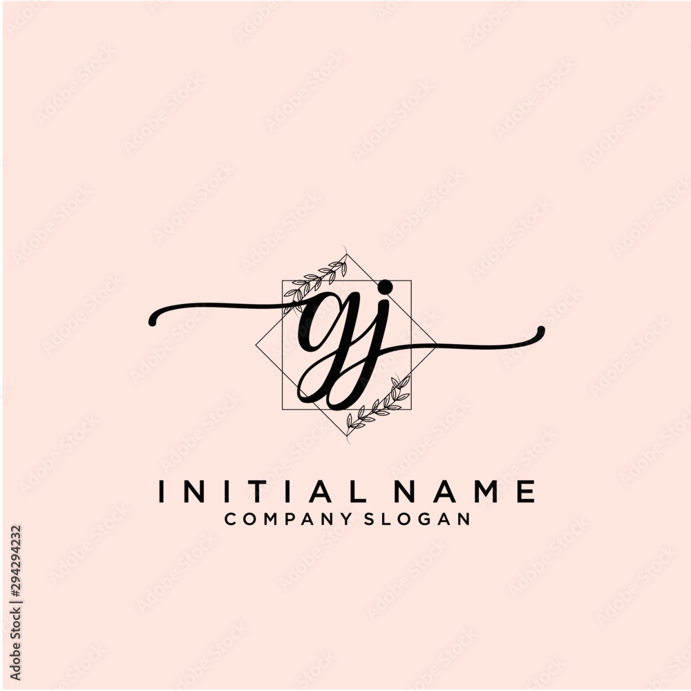 GJ Beauty vector initial logo, handwriting logo. GJ Beauty vector initial logo, handwriting logo.