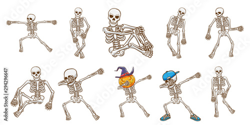  skeleton vector set clipart design
