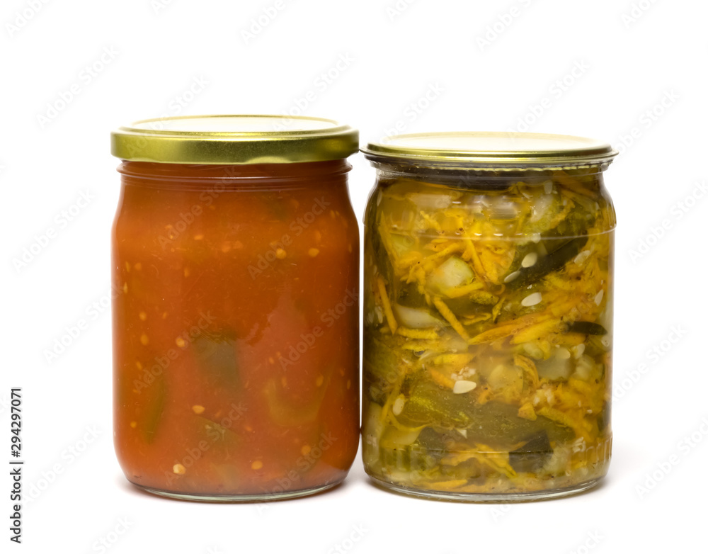 jars of canned food isolate jars of canned food isolate