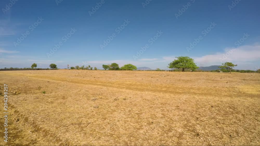 Driving Through Empty Vast Land In Province Driving Through Empty Vast Land In Province