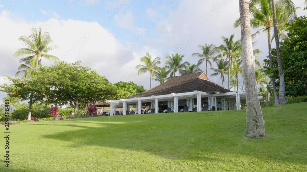 Napua Restaurant at Mauna Lani Beach Club on ocean Stock Video Adobe