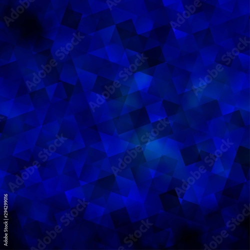 Dark BLUE vector background with triangles, cubes.