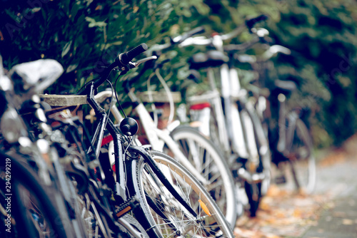 Viele Fahrräder auf einer Straße