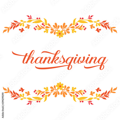 Wallpaper Mural Vintage card thanksgiving, with style of elegant leaf flower frame, isolated on white background. Vector Torontodigital.ca