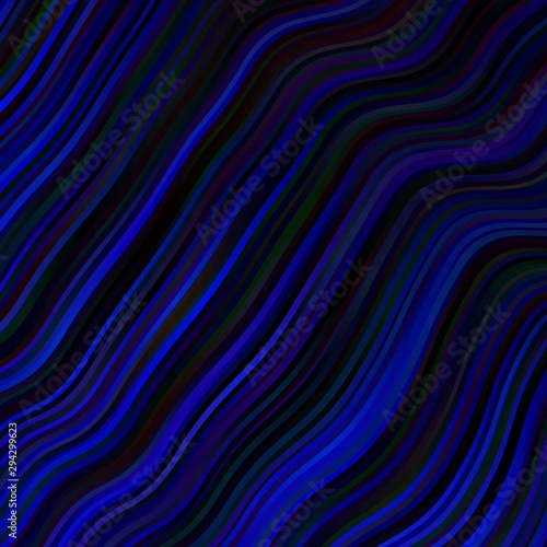 Fototapeta Naklejka Na Ścianę i Meble -  Dark BLUE vector backdrop with circular arc. Colorful abstract illustration with gradient curves. Pattern for ads, commercials.