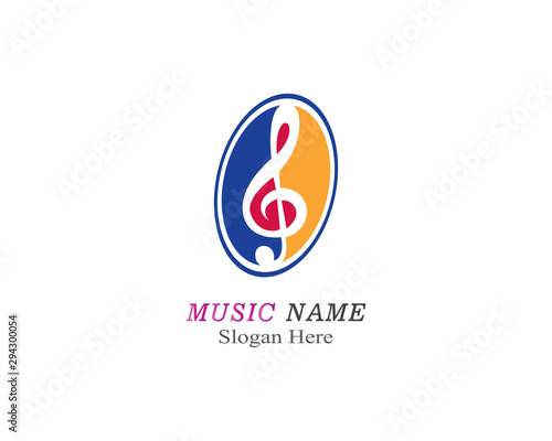 Music note illustration icon vector template
