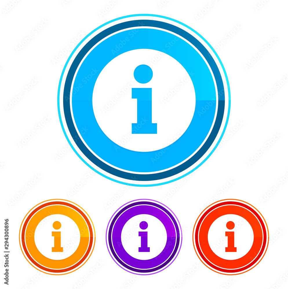 Info icon flat design round buttons set illustration design Info icon flat design round buttons set illustration design