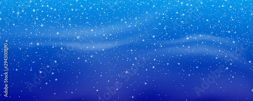 Snow. Winter Christmas snowstorm blizzard background. Snowfall, snowflakes in different shapes
